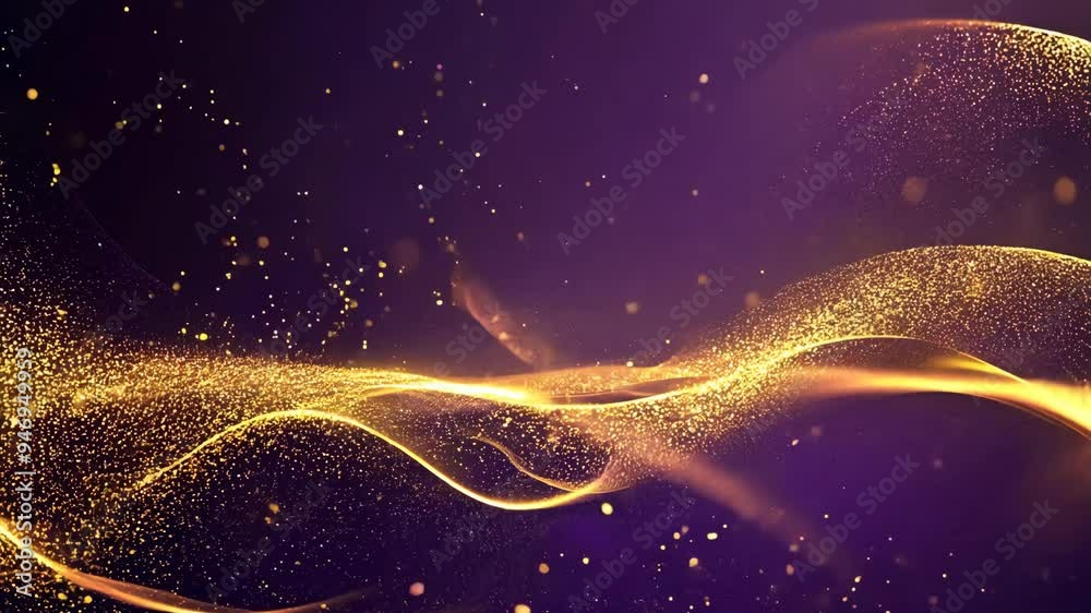 Abstract purple gold glitter light background, de focused luxury video background