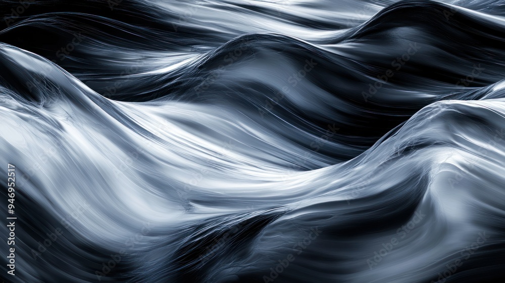 Abstract Wavy Pattern in Shades of Blue and Gray Abstract Wavy Pattern in Shades of Blue and Gray