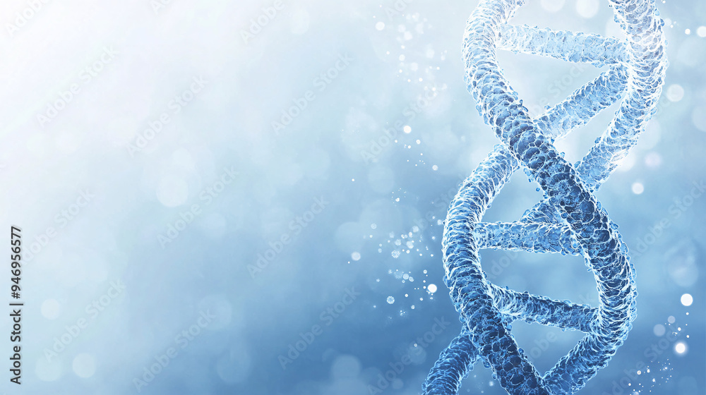 DNA structure, abstract background. Blue DNA double helix DNA structure, abstract background. Blue DNA double helix