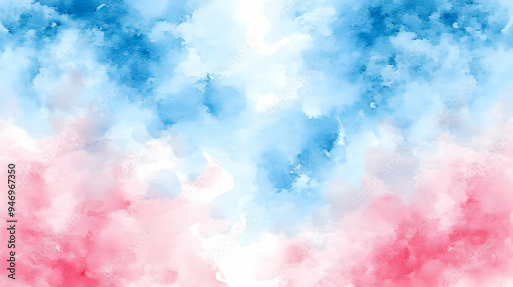 Abstract Watercolor Background Blue and Pink Clouds Abstract Watercolor Background Blue and Pink Clouds