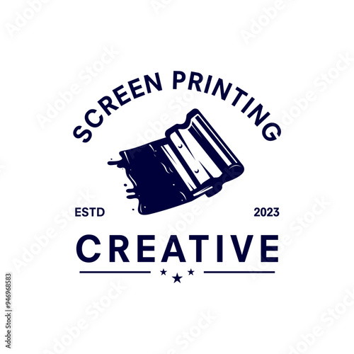 creative printing logo design vector illustration