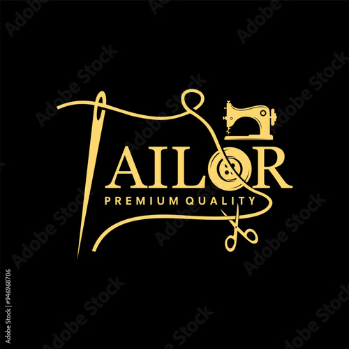 creative tailor logo symbol vector illustration design