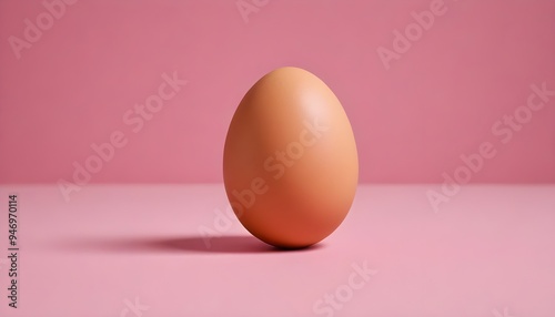 Single Brown Egg Breakfast Isolated Food Background 3D Graphic Design