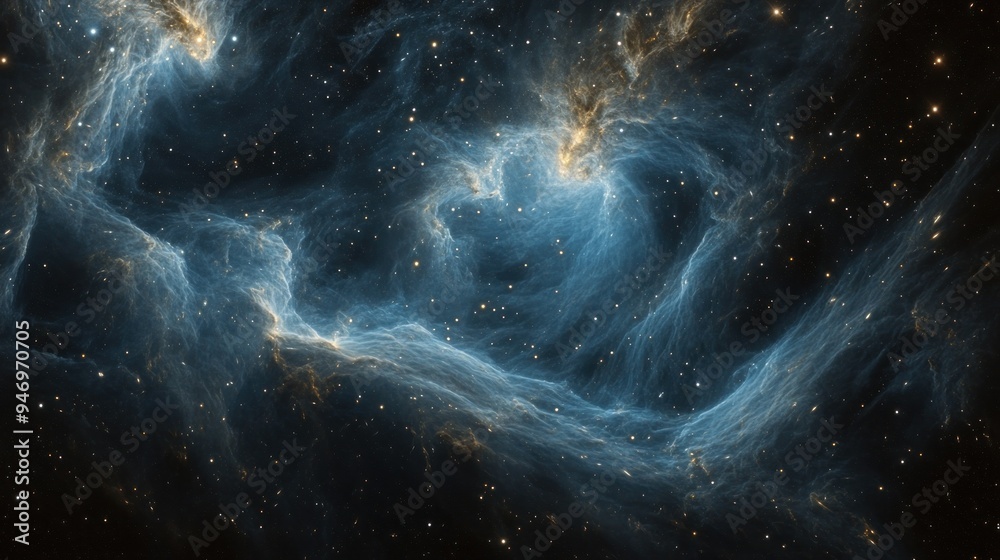 Fototapeta premium Cosmic Nebula with Swirling Gas and Stars