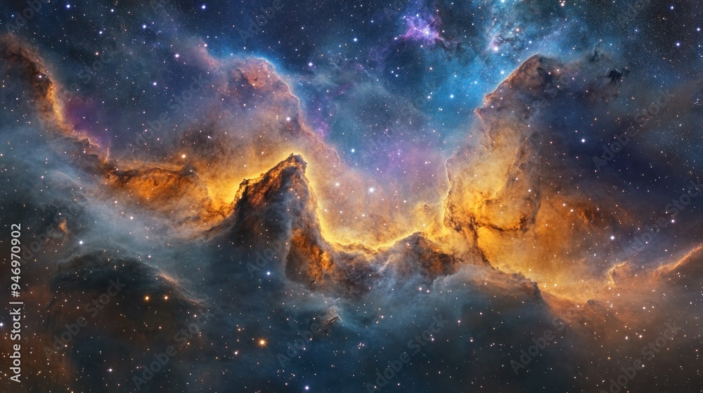 Fototapeta premium Cosmic Landscape of Nebulae and Stars