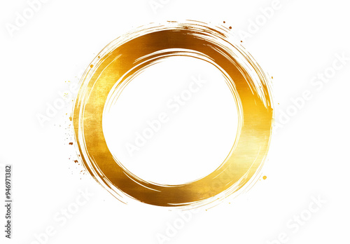 Golden Circle Abstract Brushstroke Background