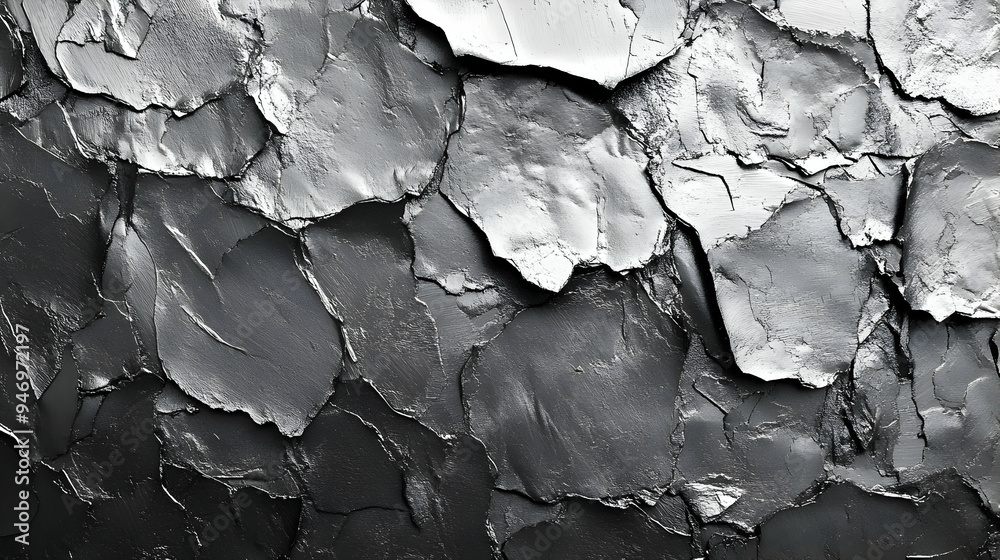 Abstract Black and White Cracked Texture Background Abstract Black and White Cracked Texture Background