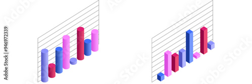 3d Editable infographics collection Charts ,corporate report ,data presentation graphic UI, UX, KIT elements. annual statistics