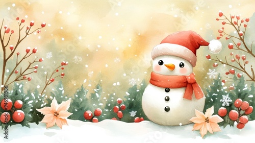 Christmas festive watercolor