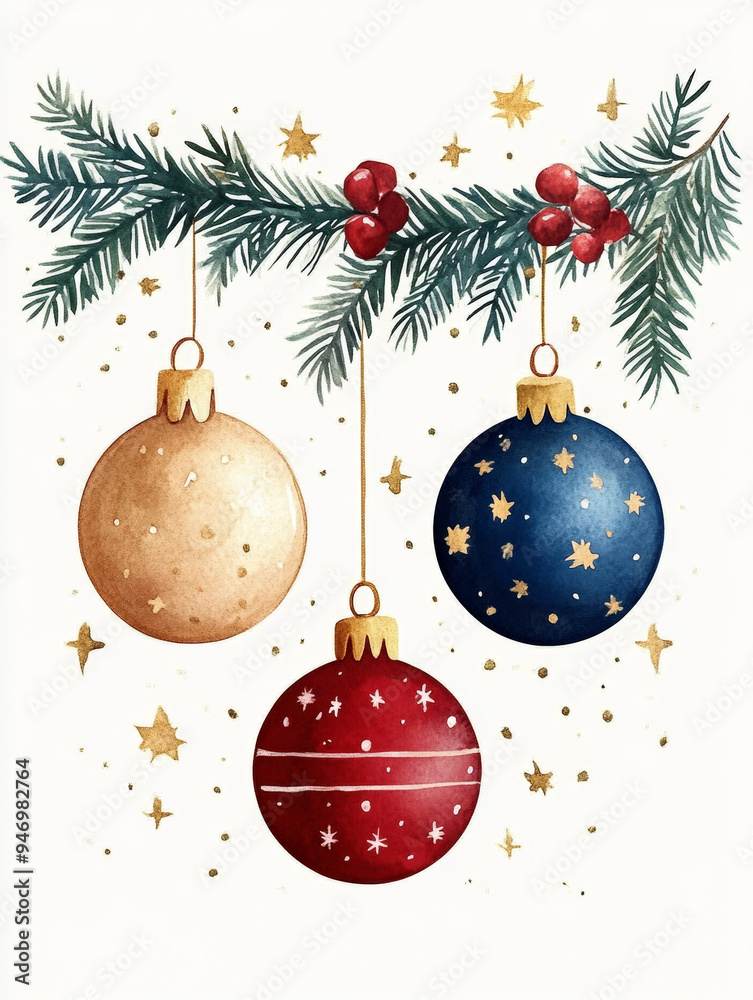 Christmas festive watercolor Christmas festive watercolor