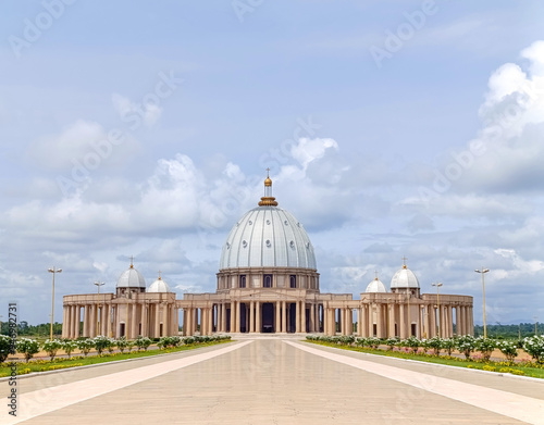 Basilica of Our Lady of Peace in Yamoussoukro under a blue sky, Ivory Coast photo