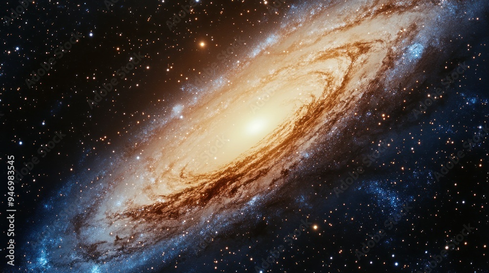 Fototapeta premium A Spiral Galaxy in the Vastness of Space