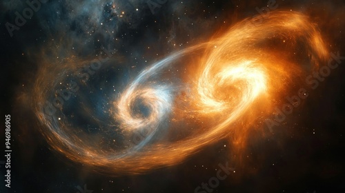 A Stellar Dance: Two Intertwined Spirals of Light and Gas in the Cosmos