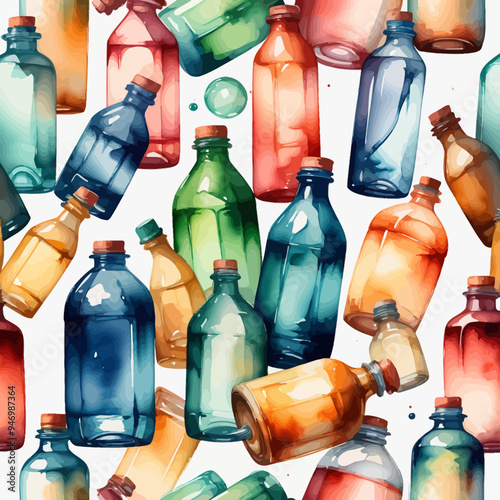 Bottle Ilustration Painting Background Very Cool