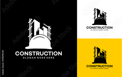 Construction logo template, suitable for construction company brand, vector format and easy to edit - Vector