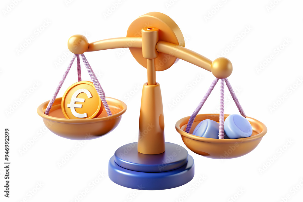 3D Glowing Abstract Balance Scales with Dollar and Euro Symbols - Global Currency Balance Concept 3D Glowing Abstract Balance Scales with Dollar and Euro Symbols - Global Currency Balance Concept