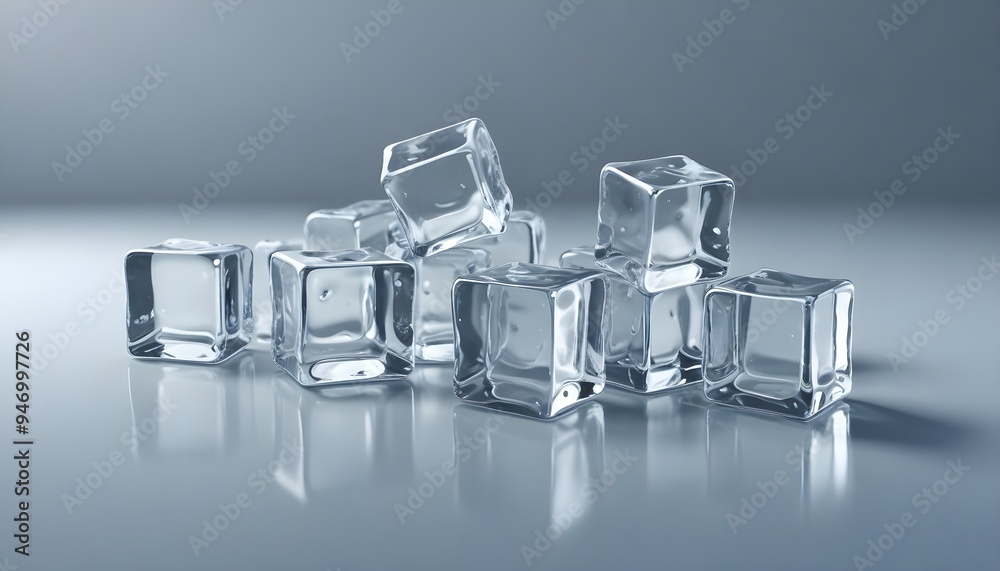 Ice Cubes Isolated Cold Fresh Water Cool Background Illustration Ice Cubes Isolated Cold Fresh Water Cool Background Illustration