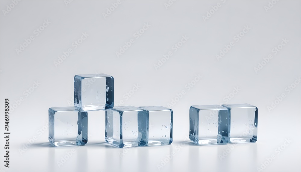 Ice Cubes Isolated Cold Fresh Water Cool Background Illustration