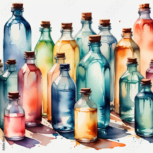 Bottle Ilustration Painting Background Very Cool