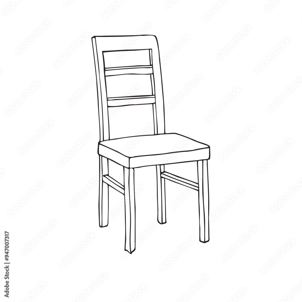 Vector hand drawn sketch doodle outline chair isolated on white background Vector hand drawn sketch doodle outline chair isolated on white background