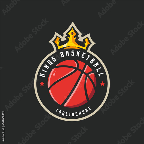 King Basketball Team Sports Logo