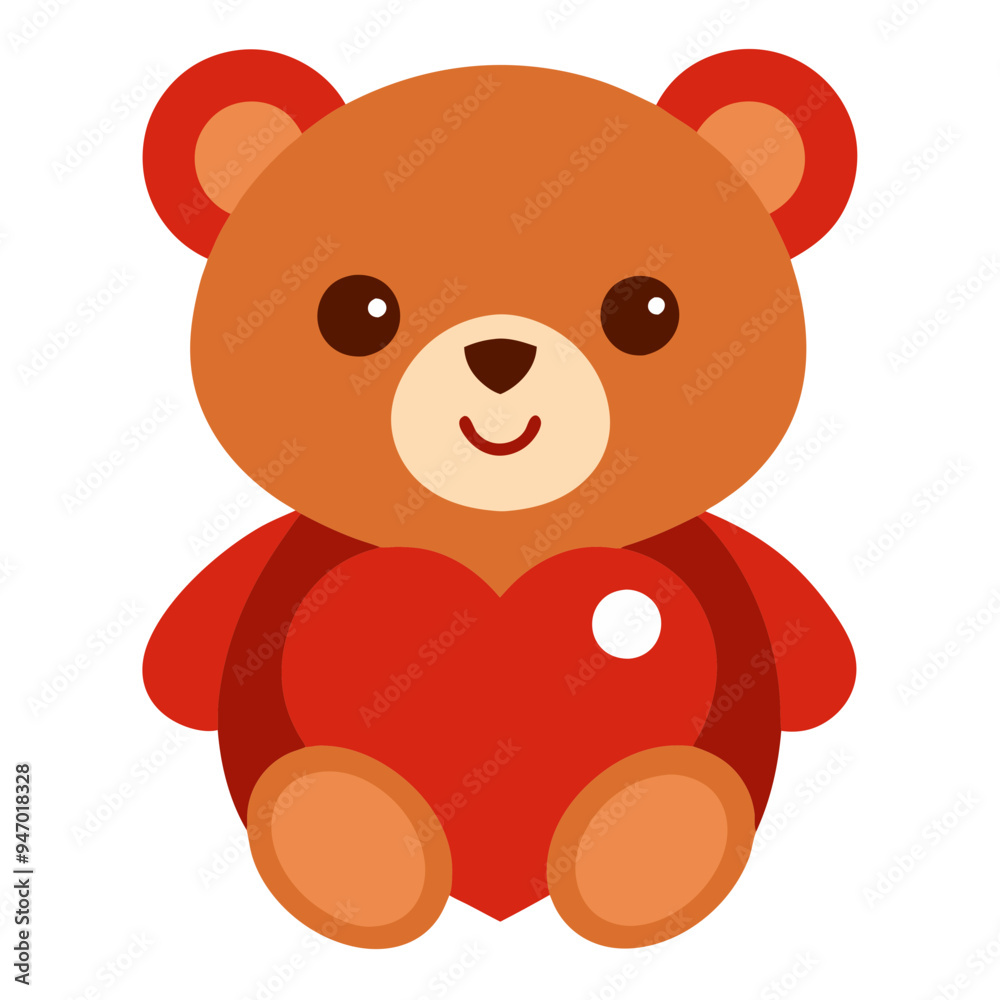 Cute teddy bear holding a heart isolated on a transparent background. Cute teddy bear holding a heart isolated on a transparent background.
