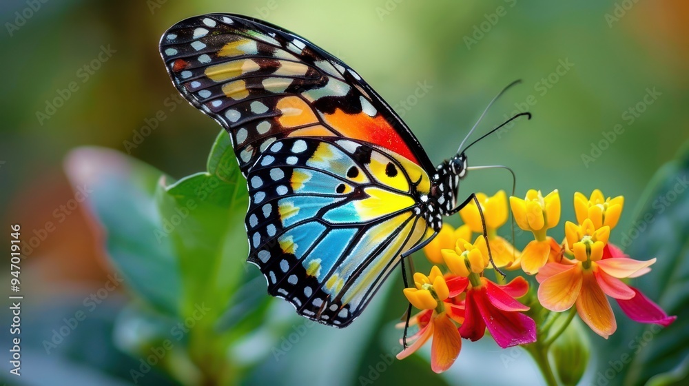 Colorful Butterfly on Flower Colorful Butterfly on Flower
