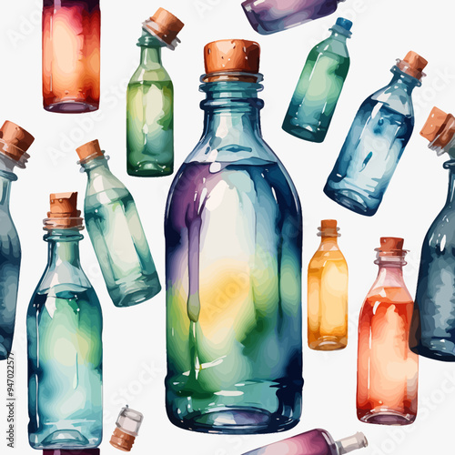 Bottle Ilustration Painting Background Very Cool