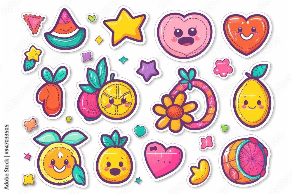 A collection of stickers with unique and diverse designs A collection of stickers with unique and diverse designs
