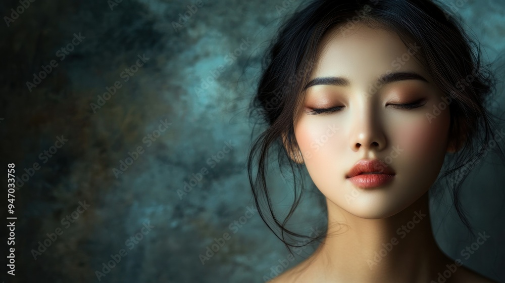 Close-up Portrait of a Woman with Eyes Closed Close-up Portrait of a Woman with Eyes Closed