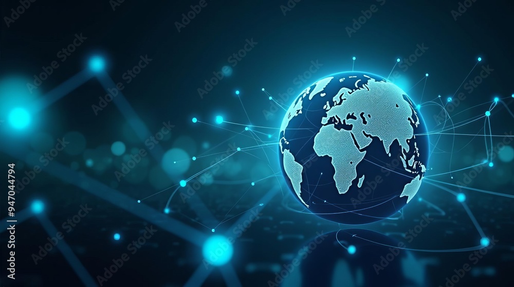 Global Digital Network: Interconnected World Technology and International Business Concept Visualization Global Digital Network: Interconnected World Technology and International Business Concept Visualization