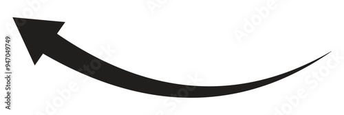 Long arrows icon. Long curved hand drawn arrow isolated. 