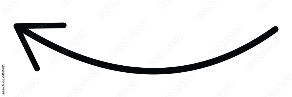 Long arrows icon. Long curved hand drawn arrow isolated. Long arrows icon. Long curved hand drawn arrow isolated.