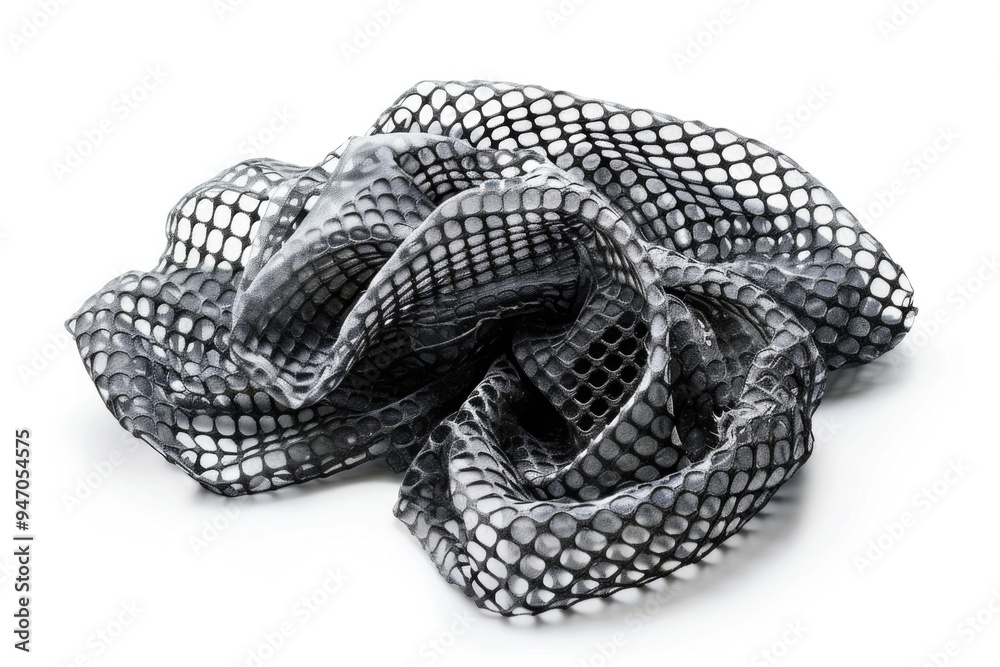 Fototapeta premium A close-up shot of a mesh bag in black and white