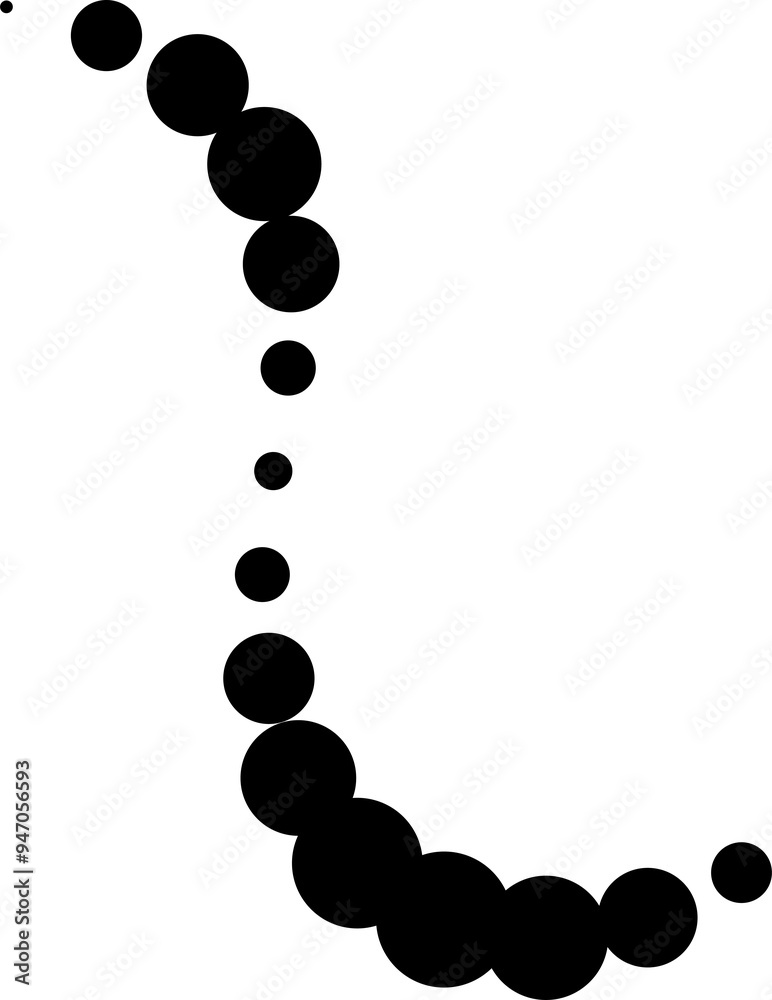 Line dotted halftone curved element Line dotted halftone curved element