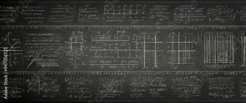 Wallpaper Mural A Blackboard Filled with White Chalkboard Equations and Diagrams Torontodigital.ca