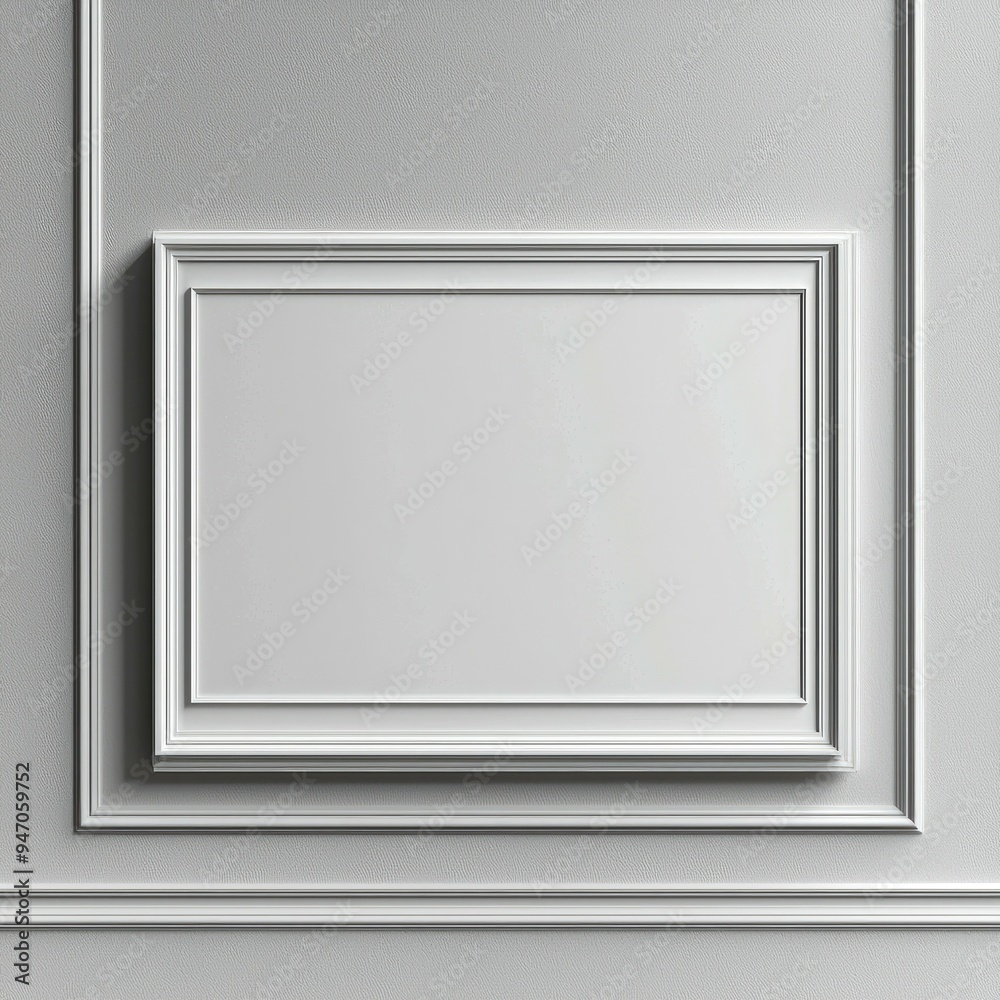 White Wall with Ornate Picture Frame Molding