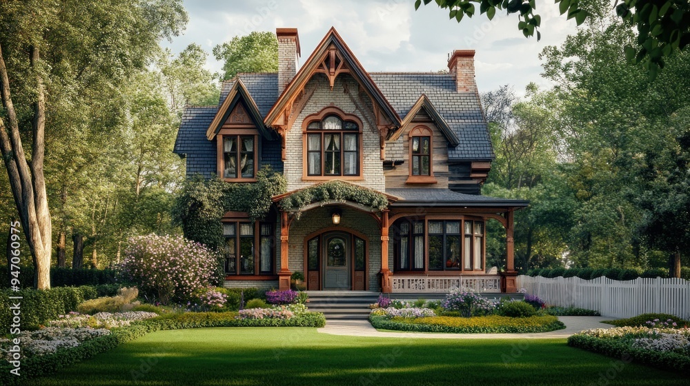 Victorian Home in Lush Garden Victorian Home in Lush Garden