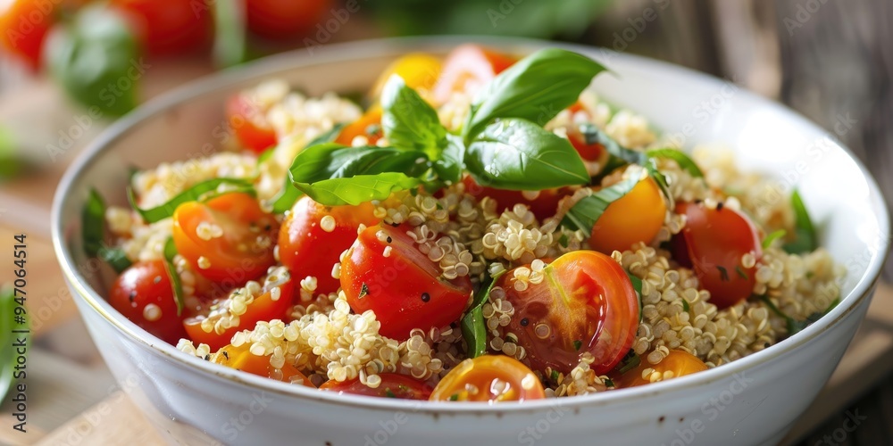 Nourishing Quinoa Salad with Ripe Tomatoes and Basil