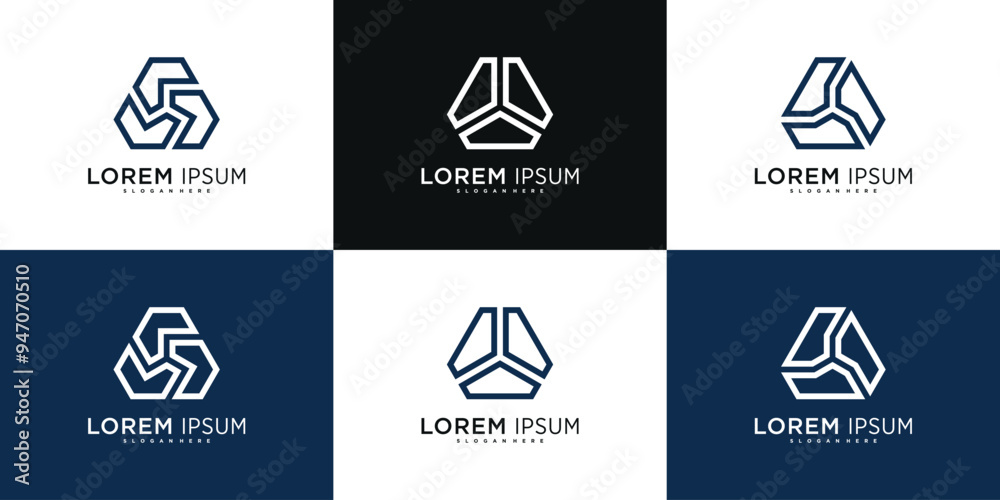 Creative abstract geometric logo design template. Premium Vector