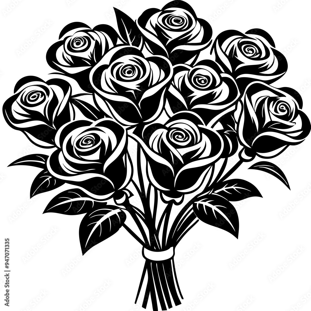Charming vector bouquet of roses great for digital art and print media
Charming vector bouquet of roses great for digital art and print media