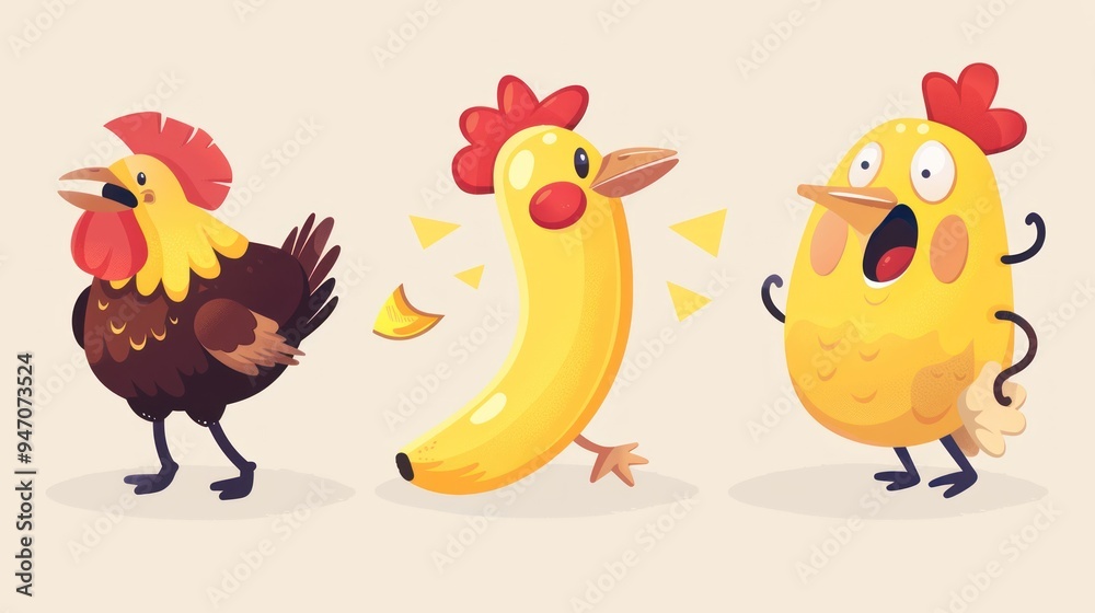 Cute Cartoon Chickens. Cute Cartoon Chickens.