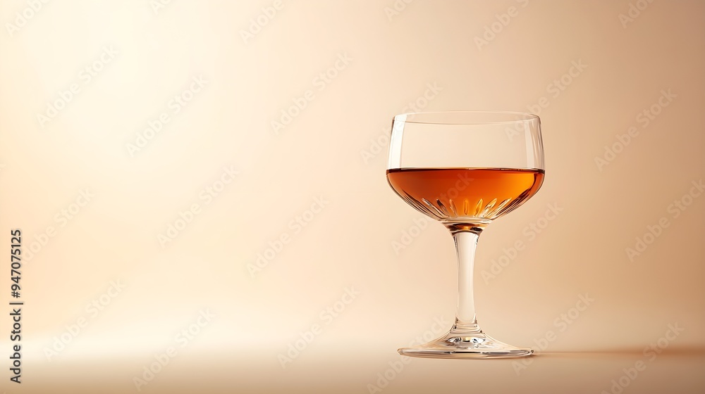 An elegant glass of freshly distilled liquor set against a light solid color backdrop, emphasizing clarity and purity An elegant glass of freshly distilled liquor set against a light solid color backdrop, emphasizing clarity and purity