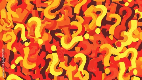 Abstract background with many question marks, concept of confusion