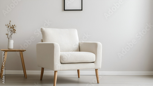 Cozy White Armchair for a Stylish Living Room