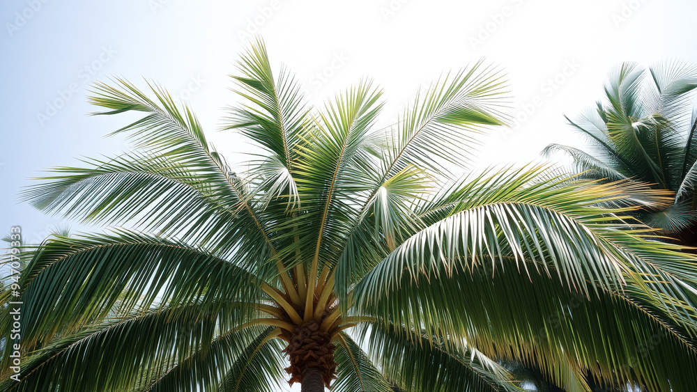 Palm Tree Leaves Against a Blue Sky Palm Tree Leaves Against a Blue Sky