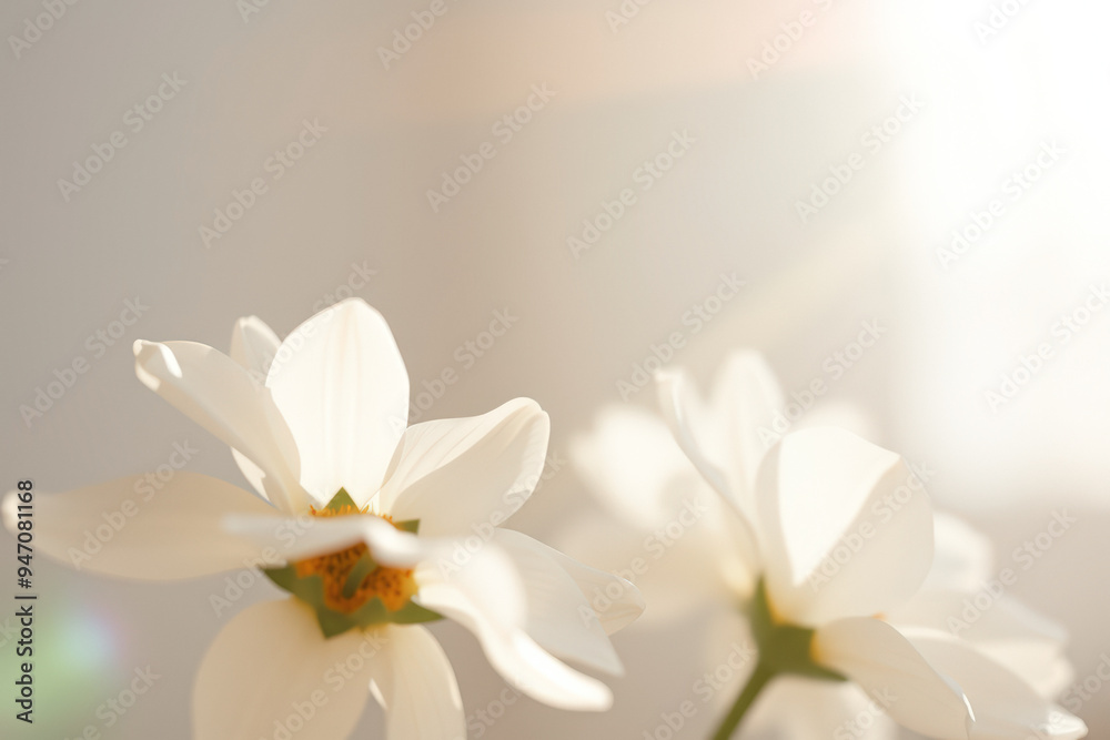 Obraz premium Delicate White Flower with Soft Sunlight