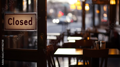 Dimly lit restaurant interior with 