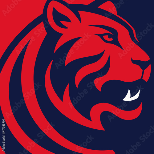 Wallpaper Mural Stunning tiger illustration capturing the essence of the Asiatic predator with its intense gaze and striking stripes
 Torontodigital.ca