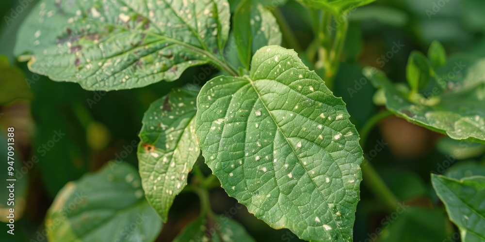 Potato leaf lower surface displaying signs of late blight Potato leaf lower surface displaying signs of late blight